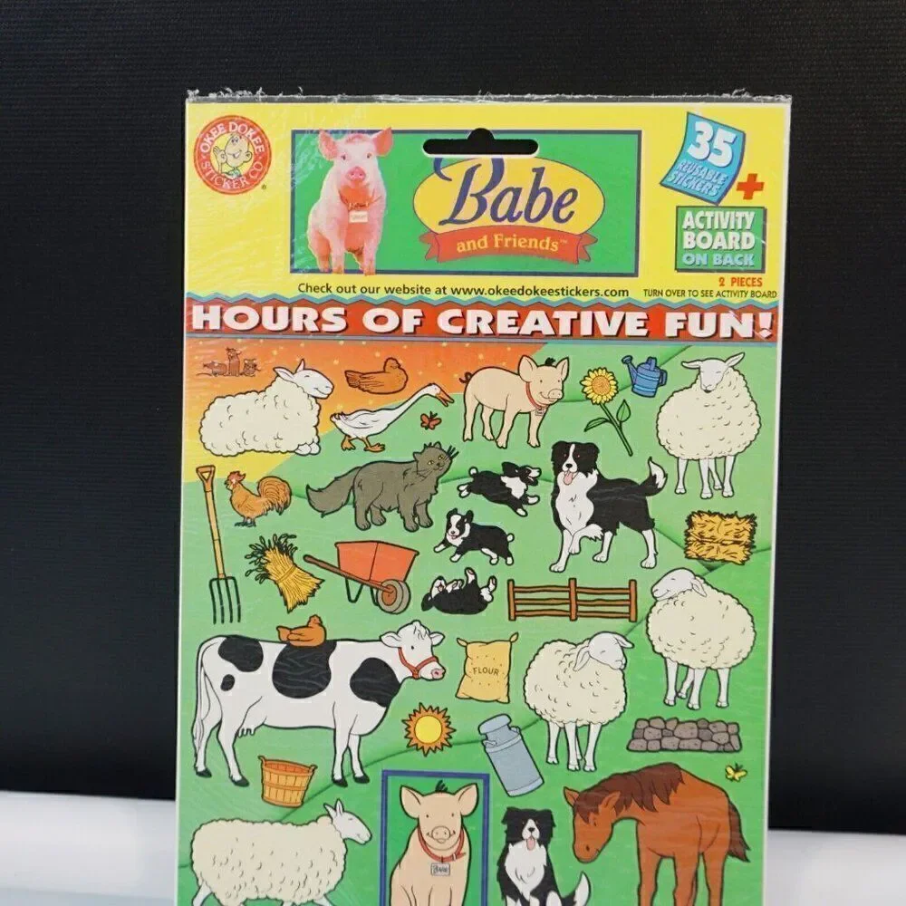 Babe And Friends Okee Dokee Stickers Party Favors Activity Board Reusable